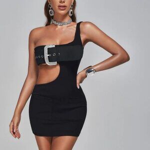 NWT Bella Barnett One Shoulder Cutout Mini Dress